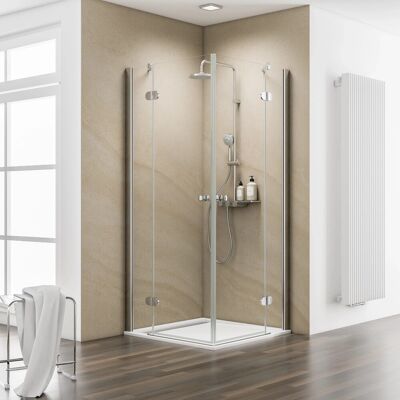 Schulte ExpressPlus Eckeinstieg 4-tlg. MasterClass Chromoptik 90x90x200cm Schulte ExpressPlus Eckeinstieg 4-tlg. MasterClass Chromoptik 90x90x200cm