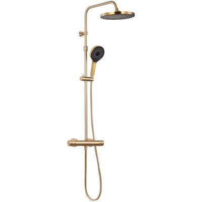 Schöner Wohnen Kollektion Schöner Wohnen Duschsystem mit Thermostat Glaia Wassersparend Mattgold Schöner Wohnen Kollektion Schöner Wohnen Duschsystem mit Thermostat Glaia Wassersparend Mattgold
