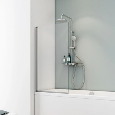 Schulte Badewannenaufsatz Echtglas Alu Natur 130 cm x 70 cm Schulte Badewannenaufsatz Echtglas Alu Natur 130 cm x 70 cm