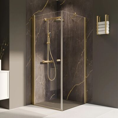 Breuer Seitenwand Elana 2.0 für Drehtür Klarglas 200 cm x 120 cm Gold Anschlag R Breuer Seitenwand Elana 2.0 für Drehtür Klarglas 200 cm x 120 cm Gold Anschlag R