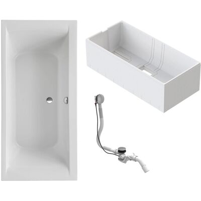 Ottofond Set Duobadewanne - Rechteckig, Weiß, Seitlicher Ablauf - Badewanne Ottofond Set Duobadewanne - Rechteckig, Weiß, Seitlicher Ablauf - Badewanne