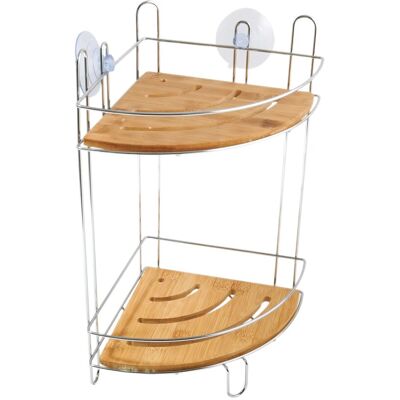 MSV Eck-Duschregal Joy 2 Ebenen 19,5 cm x 19,5 cm x 36,5 cm Braun-Silber MSV Eck-Duschregal Joy 2 Ebenen 19,5 cm x 19,5 cm x 36,5 cm Braun-Silber