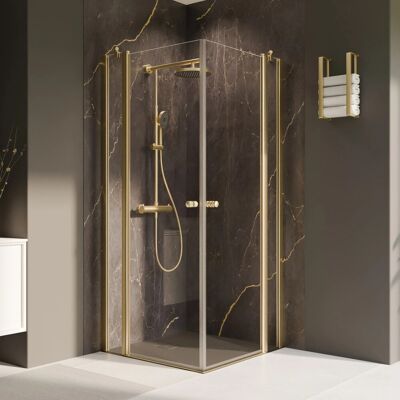 Breuer Duschkabine Elana 2.0 Eckeinstieg Drehtür mit Festteil Gold 200 x 120 cm Breuer Duschkabine Elana 2.0 Eckeinstieg Drehtür mit Festteil Gold 200 x 120 cm