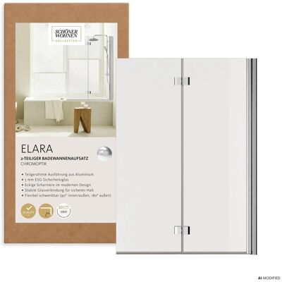 Schöner Wohnen Badewannenaufsatz Elara 140 cm x 100 cm Chrom 2-teilig Schöner Wohnen Badewannenaufsatz Elara 140 cm x 100 cm Chrom 2-teilig