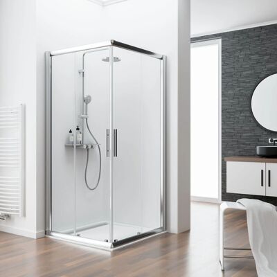 Schulte Kristall Trend Eckeinstieg II 90 cm Echtglas Chrom-Optik Schulte Kristall Trend Eckeinstieg II 90 cm Echtglas Chrom-Optik