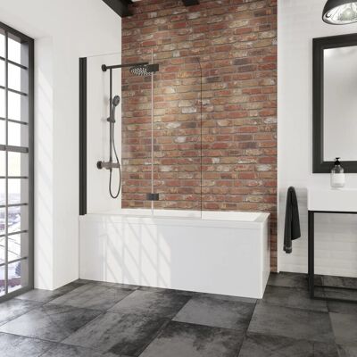 SCHULTE - Komfort - 112 x 140 cm - Mattschwarz - Badewannenfaltwand SCHULTE - Komfort - 112 x 140 cm - Mattschwarz - Badewannenfaltwand