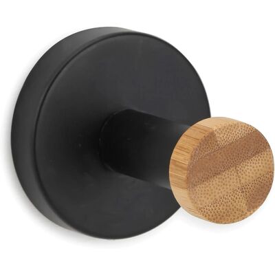 IANA Wandhaken - Stahl und Bambus - Elegantes Minimalistisches Design - Modernes Bad-Accessoire - Schwarze Oberfläche IANA Wandhaken - Stahl und Bambus - Elegantes Minimalistisches Design - Modernes Bad-Accessoire - Schwarze Oberfläche