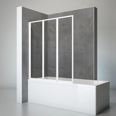 Schulte Badewannenaufsatz 3tlg. einfaltbar Alipnweiß Echtglas Klar HxB 140x127cm Schulte Badewannenaufsatz 3tlg. einfaltbar Alipnweiß Echtglas Klar HxB 140x127cm