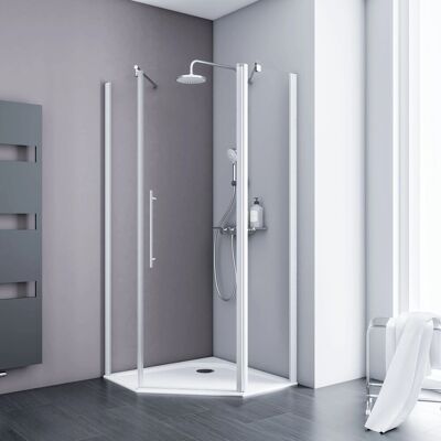 Schulte Fünfeckdusche mit Drehtür Alexa Style 2.0 Alpinweiß BxHxT 90x90x192 cm Schulte Fünfeckdusche mit Drehtür Alexa Style 2.0 Alpinweiß BxHxT 90x90x192 cm