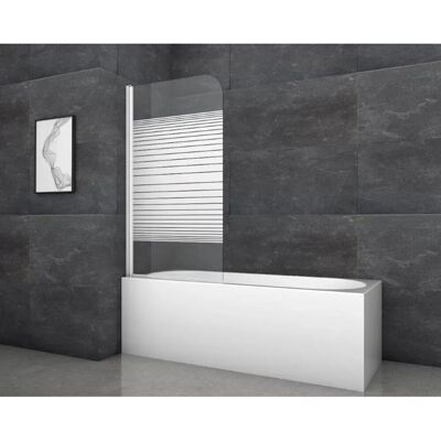 Aurlane Badewannenfaltwand White Stripes 1 Weiß 80 cm x 140 cm 1-flügelig Aurlane Badewannenfaltwand White Stripes 1 Weiß 80 cm x 140 cm 1-flügelig