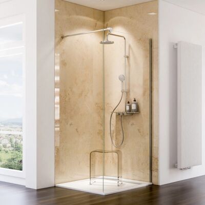 Schulte ExpressPlus Duschrückwand Decodesign 100x255cm Hochglanz Kalkstein-Hell Schulte ExpressPlus Duschrückwand Decodesign 100x255cm Hochglanz Kalkstein-Hell