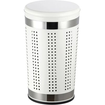 MSV Wäschekorb Edelstahl mit Sitzdeckel Gepolstert 46 l Weiß MSV Wäschekorb Edelstahl mit Sitzdeckel Gepolstert 46 l Weiß