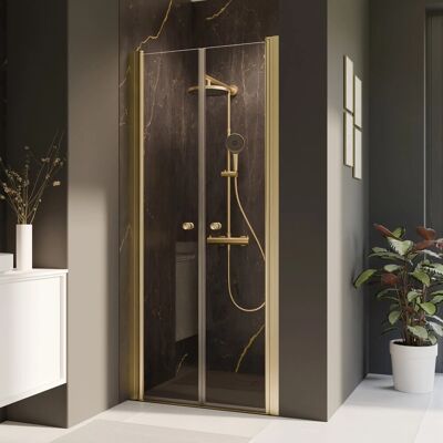 Breuer Pendeltür Elana 2.0 für Nische Klarglas 200 cm x 80 cm Gold Breuer Pendeltür Elana 2.0 für Nische Klarglas 200 cm x 80 cm Gold
