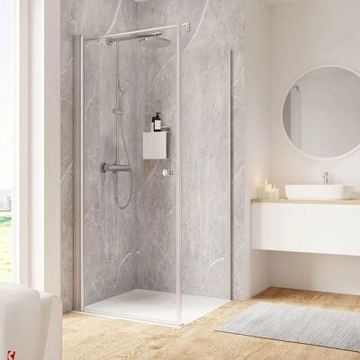 Schulte Dusche Drehtür mit Seitenwand Garant 2.0 Links 100x100x200 cm Alu-Natur Schulte Dusche Drehtür mit Seitenwand Garant 2.0 Links 100x100x200 cm Alu-Natur
