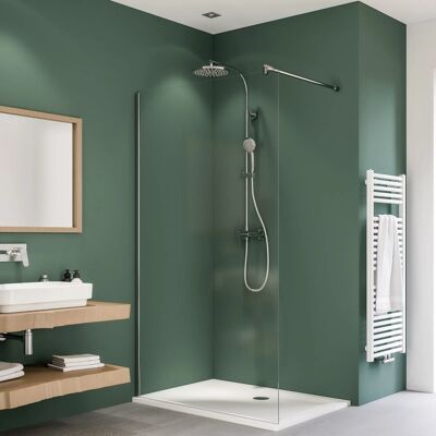 Breuer Entra Duschwand - 100x200cm - Chromeffekt - Sicherheitsglas - Barrierefrei Breuer Entra Duschwand - 100x200cm - Chromeffekt - Sicherheitsglas - Barrierefrei