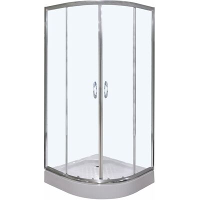 Sanotechnik Rundduschabtrennung 90 cm x 90 cm x 190 cm Profile Chrom Sanotechnik Rundduschabtrennung 90 cm x 90 cm x 190 cm Profile Chrom