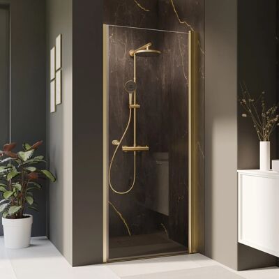 Breuer Drehtür Elana 2.0 für Nische Klarglas 200 cm x 80 cm Gold Anschlag R Breuer Drehtür Elana 2.0 für Nische Klarglas 200 cm x 80 cm Gold Anschlag R