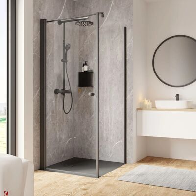 Schulte Dusche Drehtür Seitenwand Garant 2.0 Links 100x100x200 cm Mattschwarz Schulte Dusche Drehtür Seitenwand Garant 2.0 Links 100x100x200 cm Mattschwarz