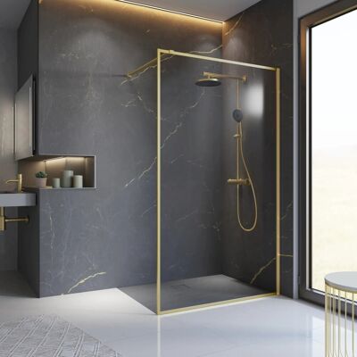 Schulte Duschwand Walk In Trend 2.0 200 x 90 cm, Goldoptik, matt Schulte Duschwand Walk In Trend 2.0 200 x 90 cm, Goldoptik, matt