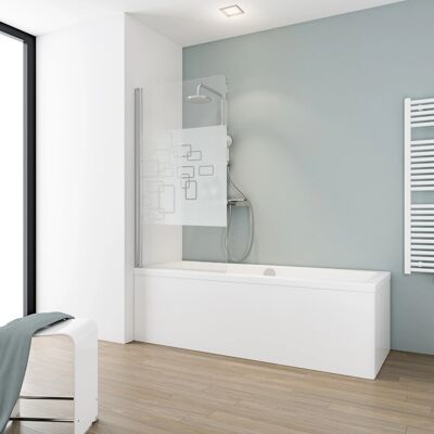 Schulte Badewannenaufsatz 1-tlg. Glas Alu-Natur Dekor Softcube 140 cm x 80 cm Schulte Badewannenaufsatz 1-tlg. Glas Alu-Natur Dekor Softcube 140 cm x 80 cm