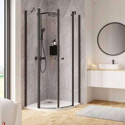 Schulte Duschkabine Runddusche Garant 2.0 90x90x200 cm Mattschwarz Schulte Duschkabine Runddusche Garant 2.0 90x90x200 cm Mattschwarz