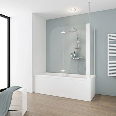 Schulte Badewannenaufsatz 2-teilig mit Seitenwand 114,5 cm x 140 cm Echtglas Schulte Badewannenaufsatz 2-teilig mit Seitenwand 114,5 cm x 140 cm Echtglas