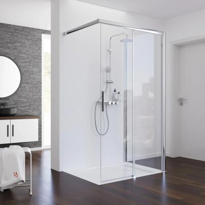 Schulte Schiebetür Walk In mit Wand Chrom-Optik 90 x 140 x 200 cm DIN Rechts Schulte Schiebetür Walk In mit Wand Chrom-Optik 90 x 140 x 200 cm DIN Rechts