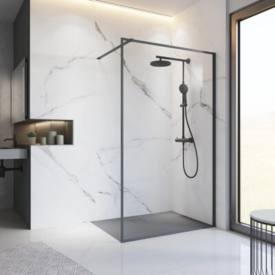Schulte Duschwand Walk In Trend 2.0 Mattschwarz 200 x 90 cm Schulte Duschwand Walk In Trend 2.0 Mattschwarz 200 x 90 cm