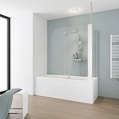 Schulte Badewannenaufsatz 2-teilig mit Seitenwand 116,4 cm x 140 cm Echtglas Schulte Badewannenaufsatz 2-teilig mit Seitenwand 116,4 cm x 140 cm Echtglas