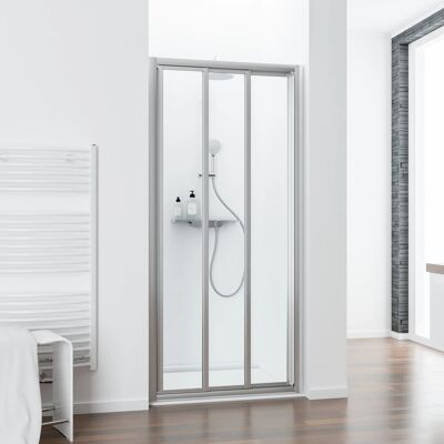 Schulte Kristall Trend Gleittür 3-teilig 80 cm Kunstglas Softline hell Schulte Kristall Trend Gleittür 3-teilig 80 cm Kunstglas Softline hell