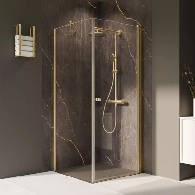 Breuer Seitenwand Elana 2.0 für Drehtür Klarglas 200 cm x 100 cm Gold Anschlag L Breuer Seitenwand Elana 2.0 für Drehtür Klarglas 200 cm x 100 cm Gold Anschlag L
