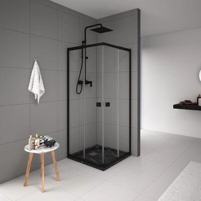 baliv Duschkabine DUK-90.12E 77-90 cm Schwarz Matt baliv Duschkabine DUK-90.12E 77-90 cm Schwarz Matt