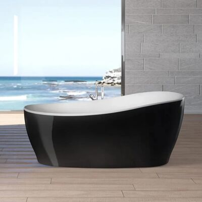 OTTOFOND Aviva Freistehende Badewanne - Schwarz und Weiß - Oval OTTOFOND Aviva Freistehende Badewanne - Schwarz und Weiß - Oval
