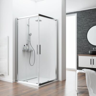 Schulte Eckeinstieg Kristall/Trend 80 cm x 80 cm x 185 cm Echtglas klar hell Schulte Eckeinstieg Kristall/Trend 80 cm x 80 cm x 185 cm Echtglas klar hell