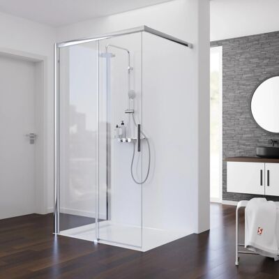Schulte Schiebetür Walk In mit Wand Chrom-Optik 120 x 90 x 200 cm DIN Links Schulte Schiebetür Walk In mit Wand Chrom-Optik 120 x 90 x 200 cm DIN Links