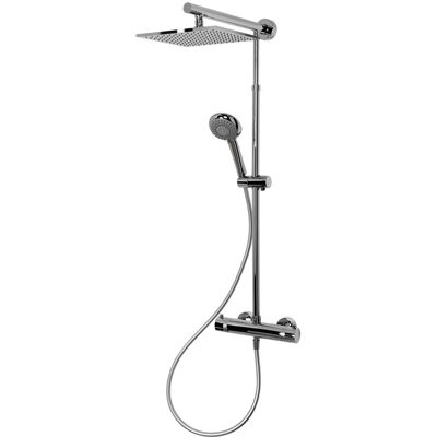 Schulte Duschsystem Rain Classic Plus mit Thermostat Verchromt Eckig Schulte Duschsystem Rain Classic Plus mit Thermostat Verchromt Eckig