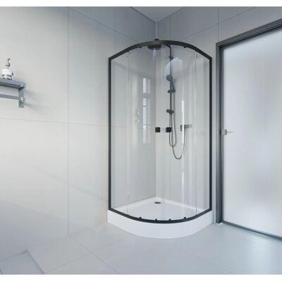 baliv Duschkabine DUK-90.21R 90 cm x 90 cm Schwarz Matt baliv Duschkabine DUK-90.21R 90 cm x 90 cm Schwarz Matt
