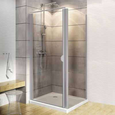 Schulte Drehtür Sunny inkl. Seitenwand 180 x 90 cm Alu Natur Schulte Drehtür Sunny inkl. Seitenwand 180 x 90 cm Alu Natur