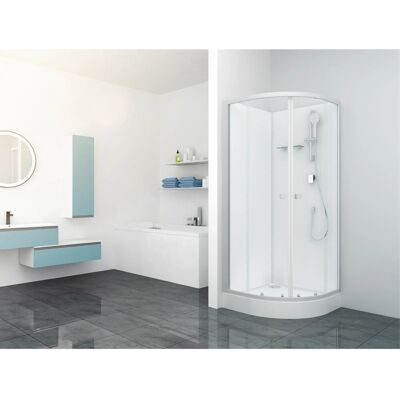 Aurlane Komplettdusche 85 cm x 85 cm x 205 cm Silber Matt Aurlane Komplettdusche 85 cm x 85 cm x 205 cm Silber Matt