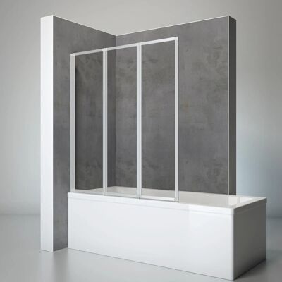 Schulte Badewannenaufsatz 3tlg. einfaltbar Alu-Natur Echtglas Klar HxB 140x127cm Schulte Badewannenaufsatz 3tlg. einfaltbar Alu-Natur Echtglas Klar HxB 140x127cm