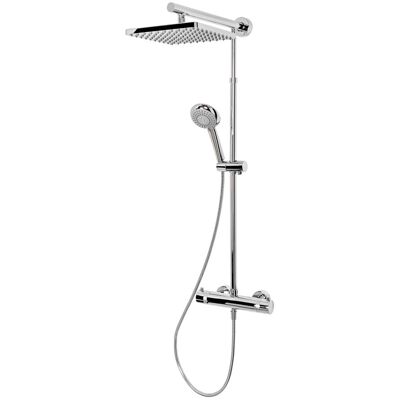 Schulte Duschsystem Rain mit Thermostat Verchromt Duschkopf Eckig Schulte Duschsystem Rain mit Thermostat Verchromt Duschkopf Eckig