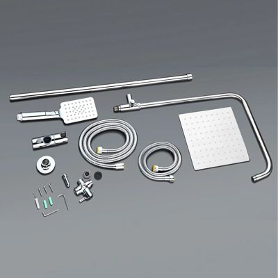 Aurlane Duschsystem mit Regendusche Edelstahl quadratisch Aurlane Duschsystem mit Regendusche Edelstahl quadratisch