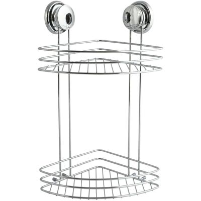 MSV Eck-Duschregal Mega Ventouses Stahl 21,5 x 21,5 x 39,7 cm Chrom MSV Eck-Duschregal Mega Ventouses Stahl 21,5 x 21,5 x 39,7 cm Chrom