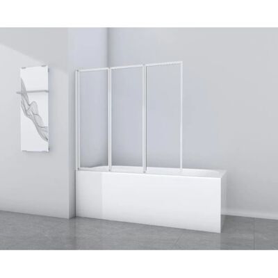 Aurlane Badewannenfaltwand White Star 130 cm x 120 cm Weiß 3-flügelig Aurlane Badewannenfaltwand White Star 130 cm x 120 cm Weiß 3-flügelig