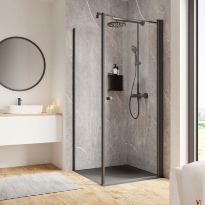 Schulte Dusche Drehtür Seitenwand Garant 2.0 Rechts 100x100x200 cm Mattschwarz Schulte Dusche Drehtür Seitenwand Garant 2.0 Rechts 100x100x200 cm Mattschwarz