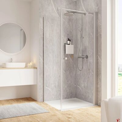Schulte Dusche Drehtür mit Seitenwand Garant 2.0 Rechts 100x100x200 cm Alu-Natur Schulte Dusche Drehtür mit Seitenwand Garant 2.0 Rechts 100x100x200 cm Alu-Natur