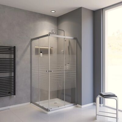 Schulte Schiebetür Eckdusche Sunny 175 cm x 90 cm x 90 cm Silber Schulte Schiebetür Eckdusche Sunny 175 cm x 90 cm x 90 cm Silber
