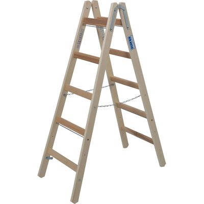 Krause Holz-Sprossen-Doppelleiter 2 x 5 Stufen Krause Holz-Sprossen-Doppelleiter 2 x 5 Stufen