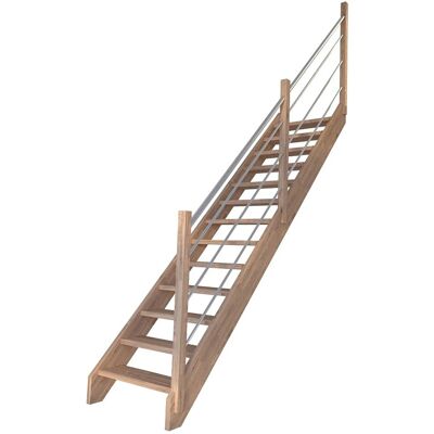 StarWood Treppen Treppe Mykonos Eiche Gerade Holz-Edelstahl-Geländer Rechts FSC® StarWood Treppen Treppe Mykonos Eiche Gerade Holz-Edelstahl-Geländer Rechts FSC®