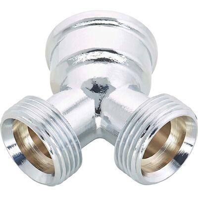 Gewinde-Gabelstück 26,4 mm(R3/4)x24,1 mm(Rp3/4)x26,4 mm(R3/4)Messing Chrom Gewinde-Gabelstück 26,4 mm(R3/4)x24,1 mm(Rp3/4)x26,4 mm(R3/4)Messing Chrom